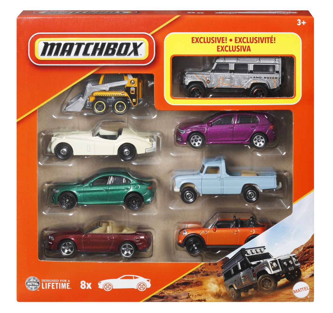 Jucării și jocuri - MATCHBOX SET 8 MASINUTE METALICE EXCLUSIV LAND ROVER 110 SCARA 1 LA 64