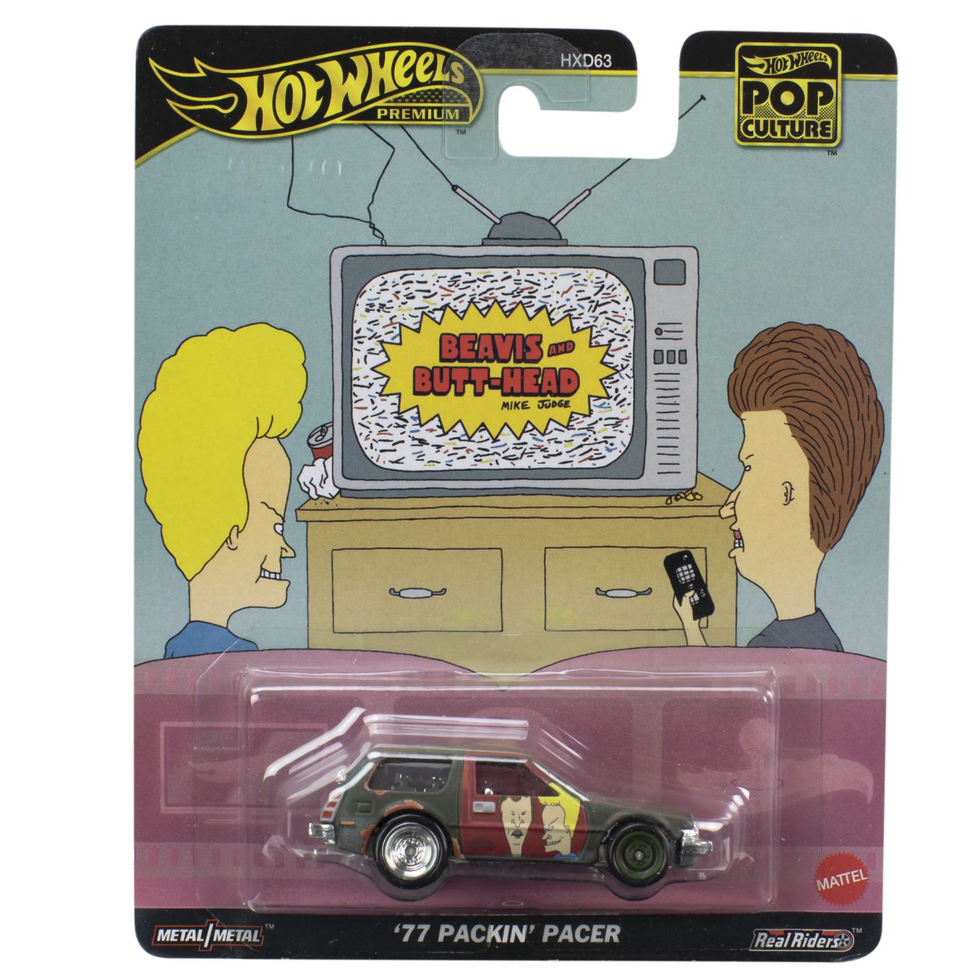 Jucării și jocuri - HOT WHEELS POP CULTURE MASINUTA METALICA BEAVIS AND BUTTHEAD PACKIN PACER 77 SCARA 1:64