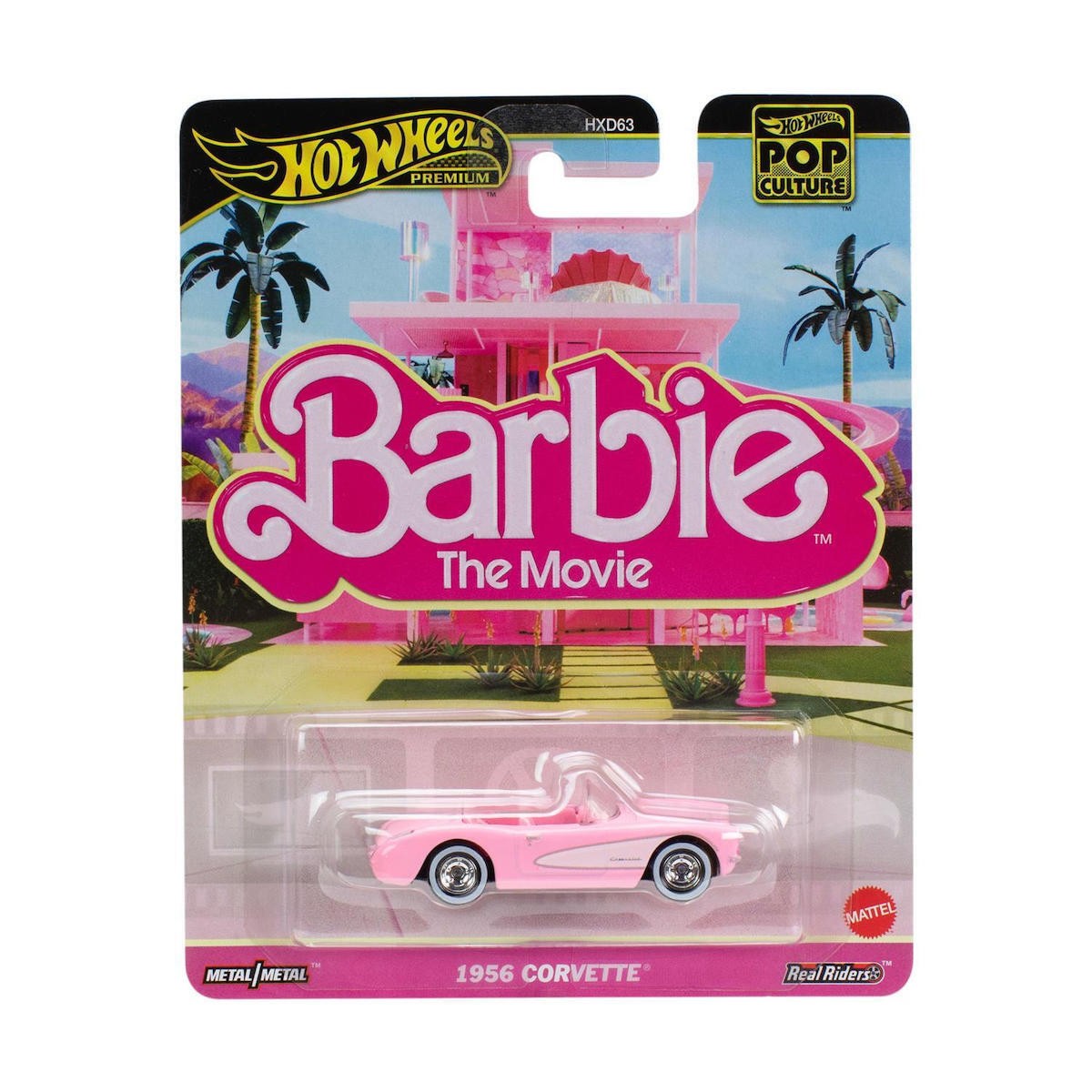 Jucării și jocuri - HOT WHEELS POP CULTURE BARBIE THE MOVIE MASINUTA METALICA 1956 CORVETTE SCARA 1:64