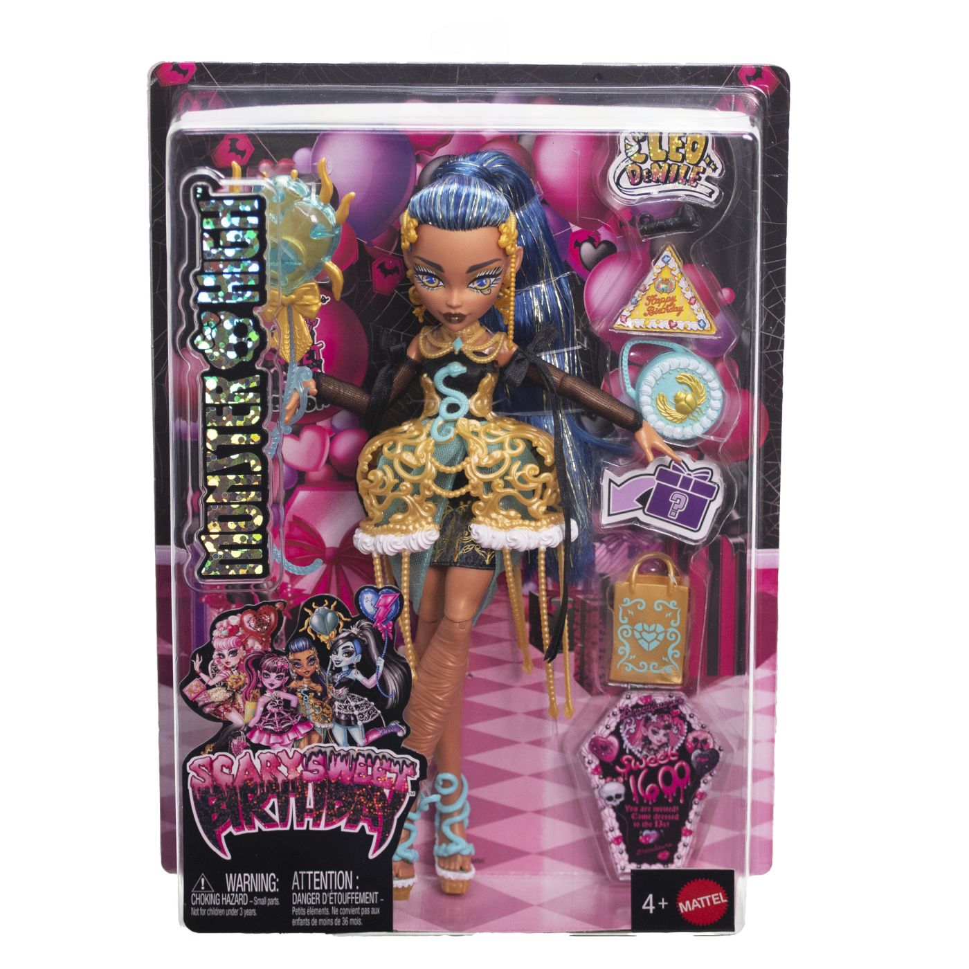 Jucării și jocuri - MONSTER HIGH ZIUA DE NASTERE DULCE SI INFRICOSATOARE PAPUSA CLEO DE NILE CU ACCESORII