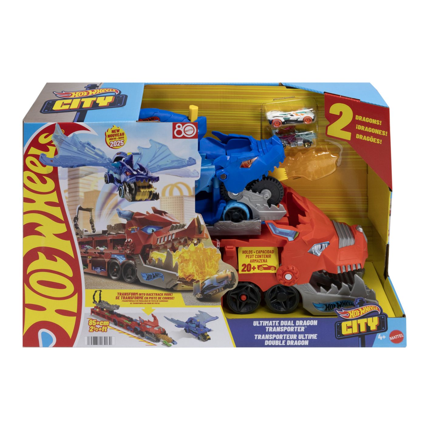 Jucării și jocuri - HOT WHEELS CITY TRANSPORTATOR SUPREM CU 2 DRAGONI