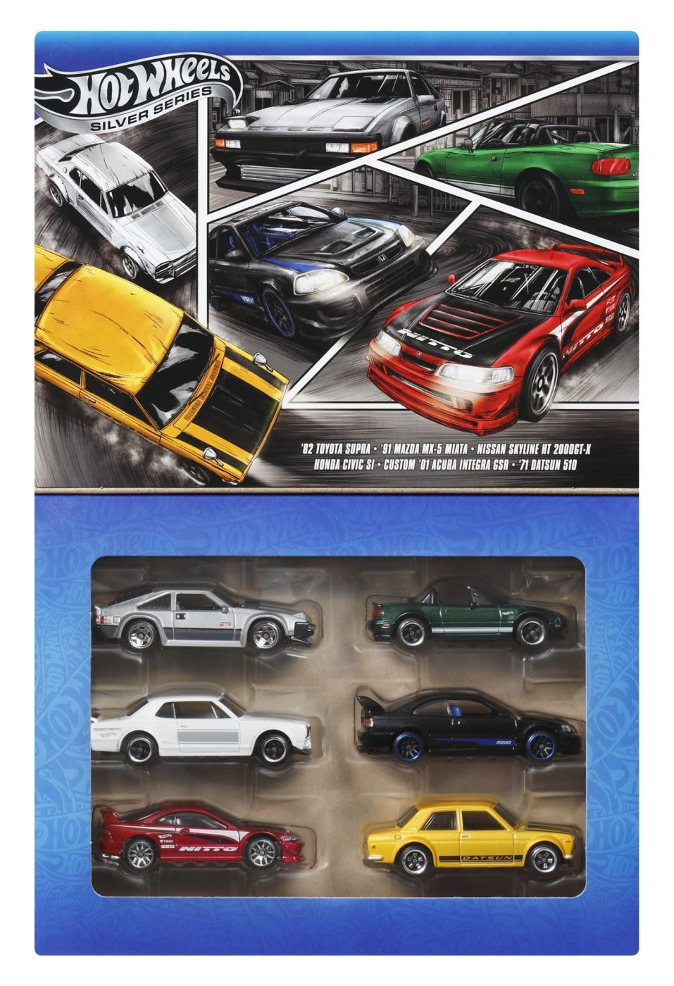 Jucării și jocuri - HOT WHEELS SILVER SERIES SET 6 MASINUTE METALICE TEMATICA JAPONEZA
