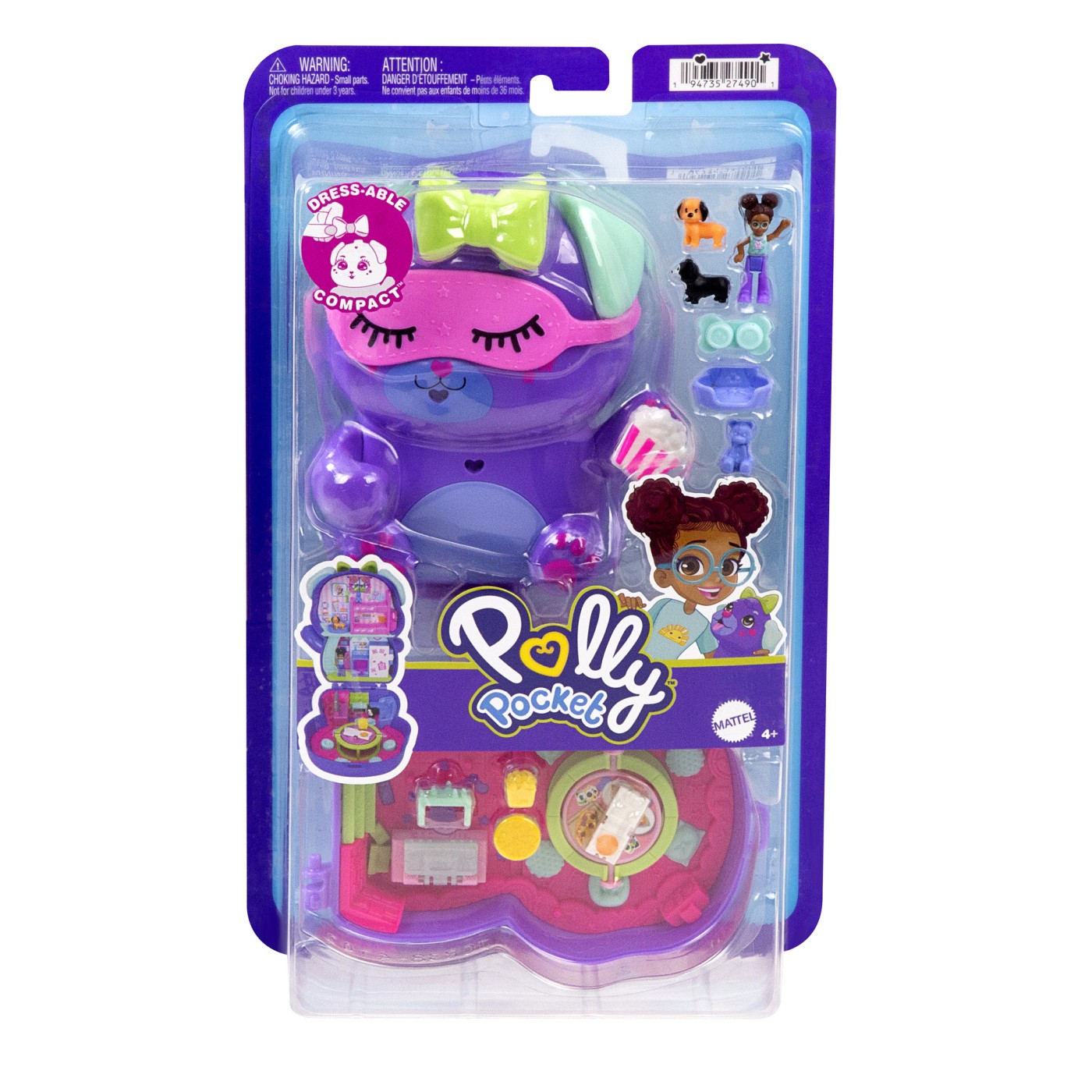 Jucării și jocuri - POLLY POCKET SET GENTUTA ANIMALUT CATELUS IN PIJAMA CU ACCESORII