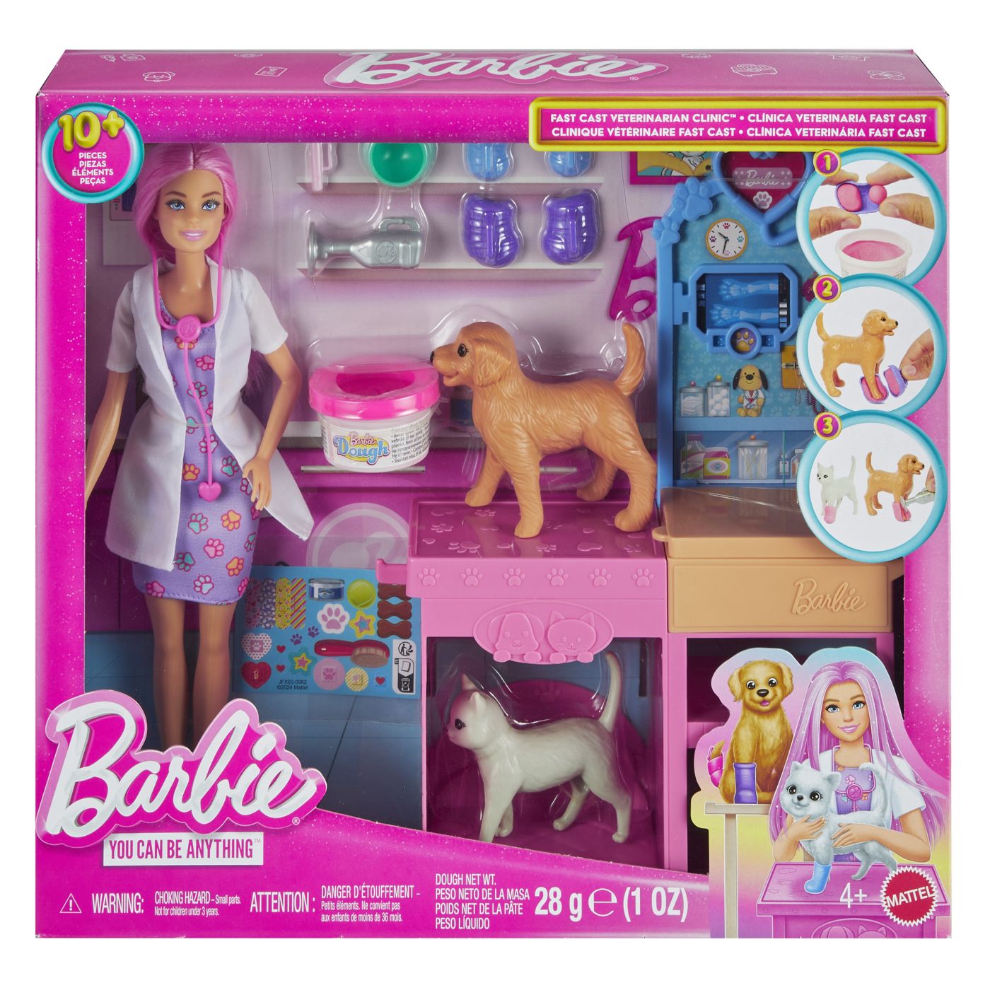 Jucării și jocuri - BARBIE YOU CAN BE ANYTHING SET CLINICA VETERINARA FAST CAST CU ACCESORII