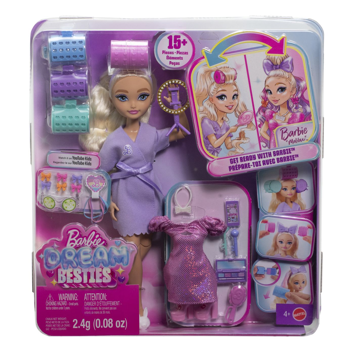 Jucării și jocuri - BARBIE DREAM BESTIES SET PAPUSA BARBIE MALIBU PREGATESTE-TE CU BARBIE