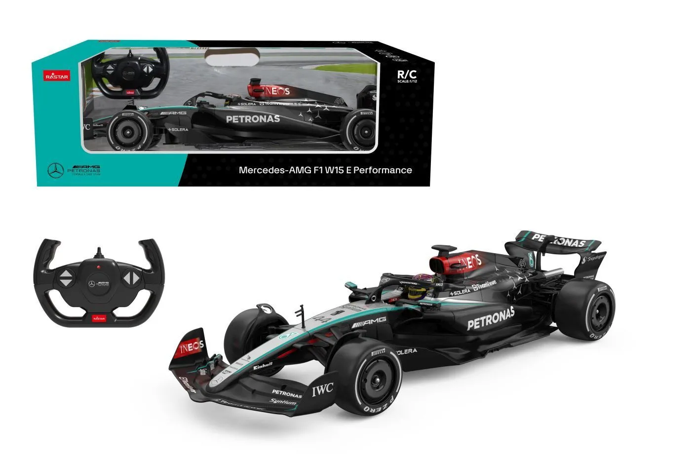 Mașinuțe și pistoale - MASINA CU TELECOMANDA MERCEDES AMG F1 W15 E PERFORMANCE SCARA 1 LA 12