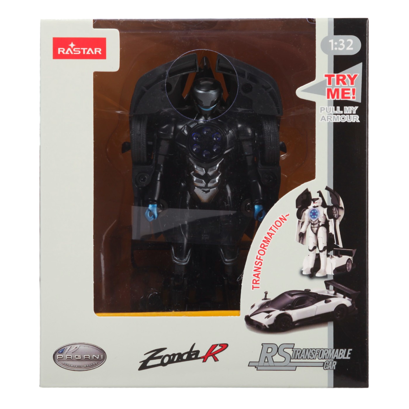 Jucării și jocuri - MASINUTA METALICA CONVERTIBILA PAGANI ZONDA R NEGRU CU SCARA 1 LA 32