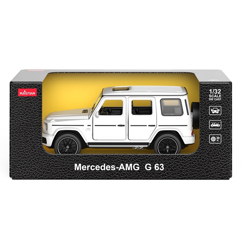 Jucării și jocuri - MASINUTA METALICA MERCEDED BENZ AMG G63 ALB SCARA 1 LA 32