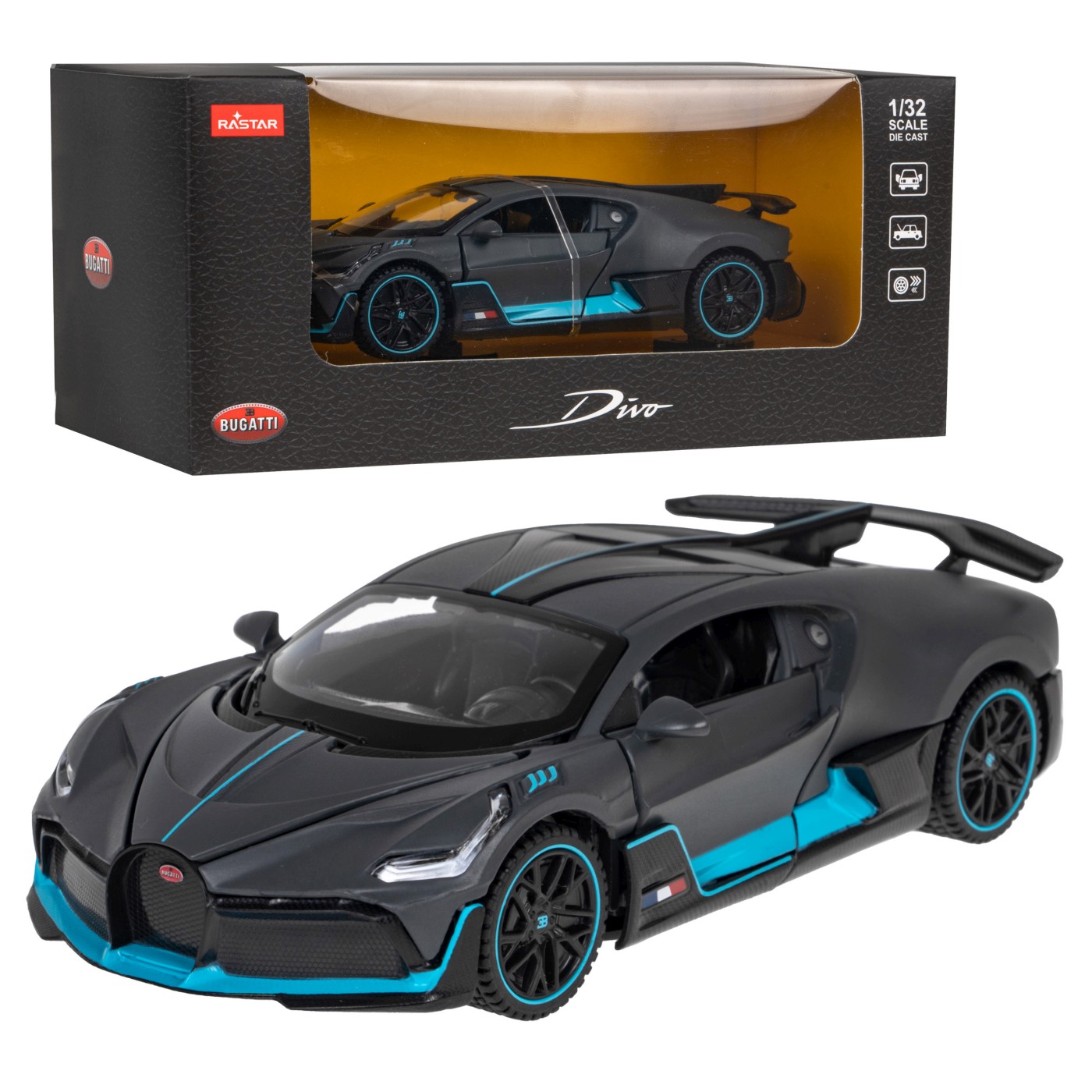 Jucării și jocuri - MASINUTA METALICA BUGATTI DIVO SCARA 1 LA 32