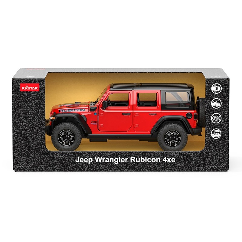 Jucării și jocuri - MASINUTA METALICA JEEP WRANGLER RUBICON 4XE ROSU CU SCARA 1 LA 32