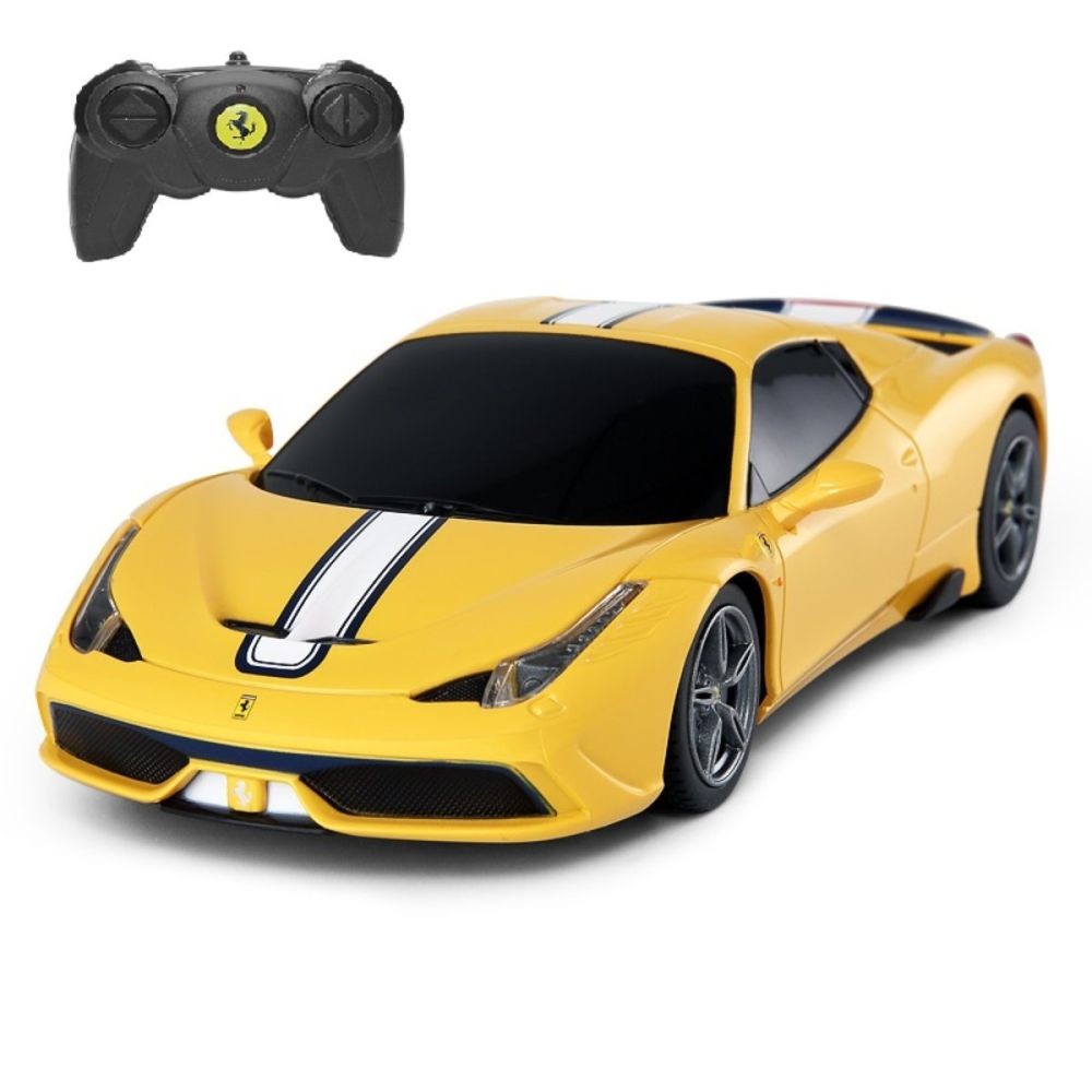 Masinuțe cu telecomandă - MASINA CU TELECOMANDA FERRARI 458 SPECIALE A GALBEN CU SCARA 1 LA 24