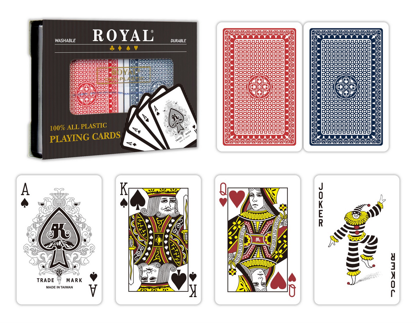 Jucării și jocuri - SET 2 PACHETE CARTI ROYAL CANASTA POKER DIN PLASTIC