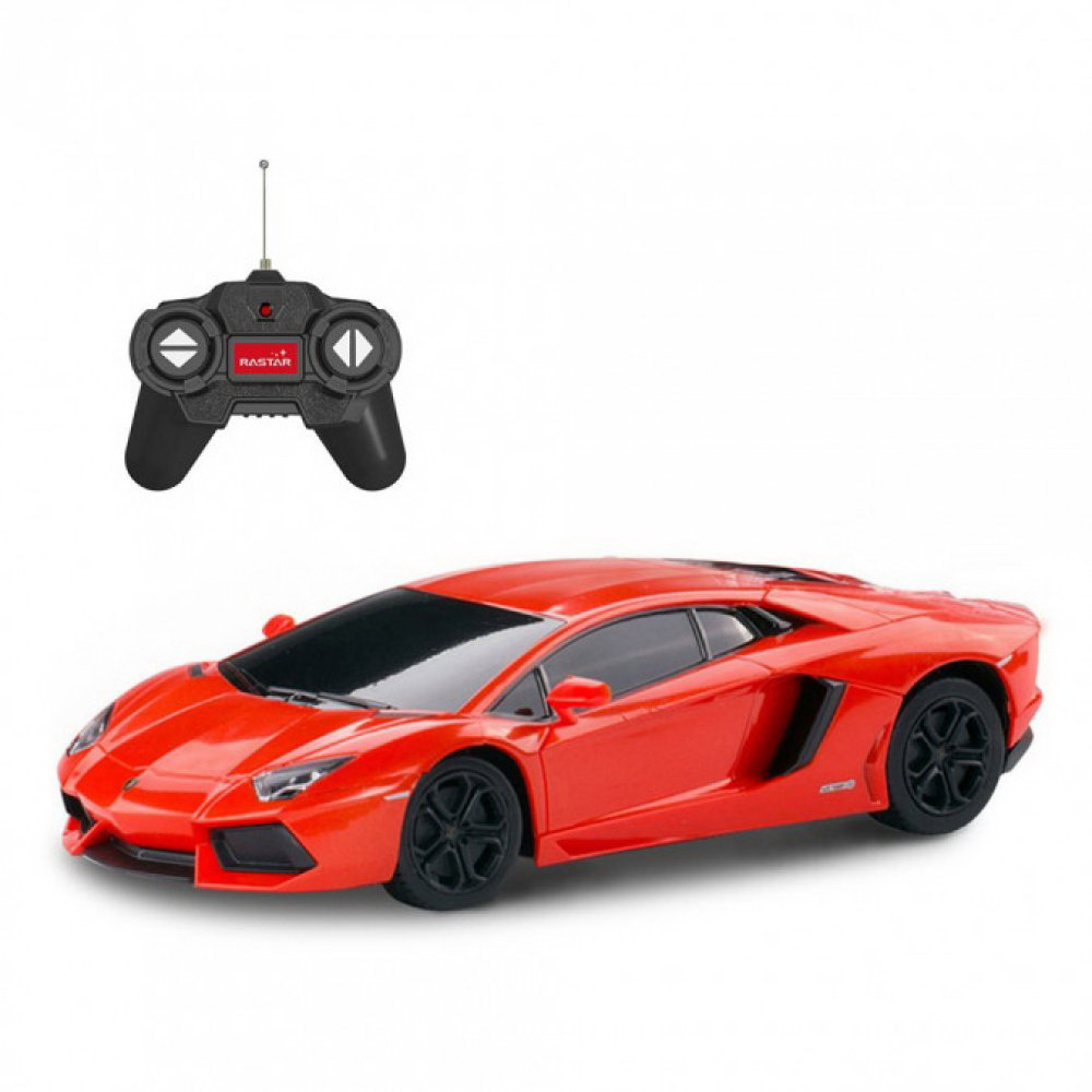 Jucării și jocuri - MASINA CU TELECOMANDA LAMBORGHINI AVENTADOR ROSU CU SCARA 1 LA 24
