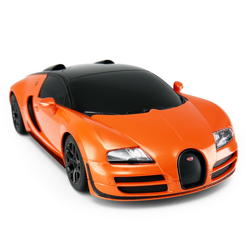 Jucării și jocuri - MASINA CU TELECOMANDA BUGATTI GRAND SPORT VITESSE PORTOCALIU CU SCARA 1 LA 24