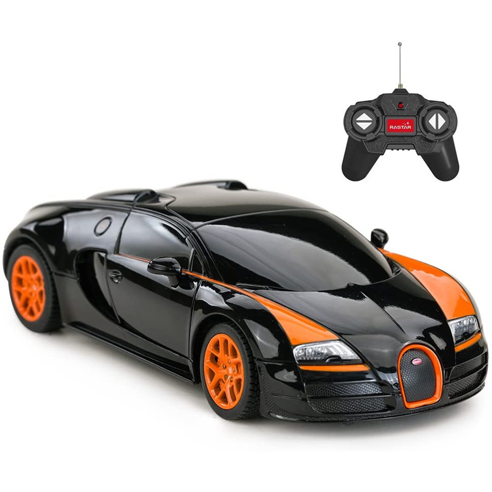 Masinuțe cu telecomandă - MASINA CU TELECOMANDA BUGATTI GRAND SPORT VITESSE NEGRU CU SCARA 1 LA 18