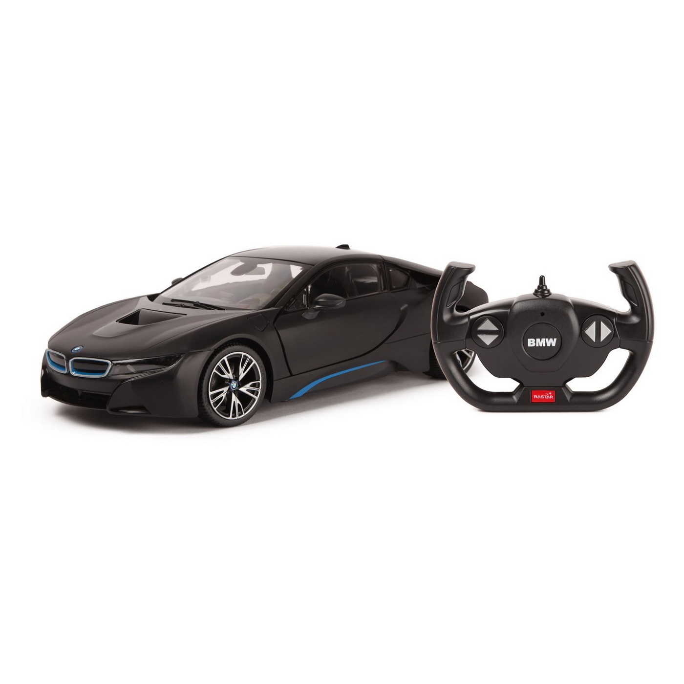 Masinuțe cu telecomandă - MASINA CU TELECOMANDA BMW I8 NEGRU SCARA 1 LA 14