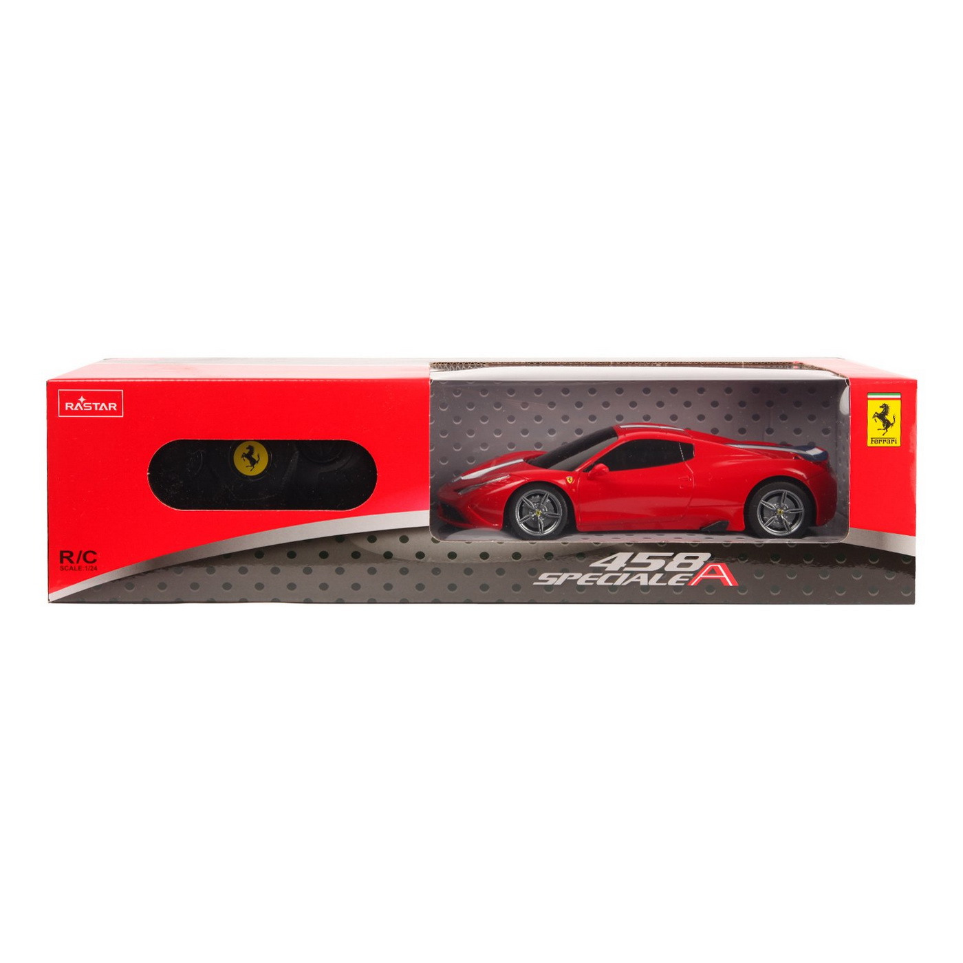Jucării și jocuri - MASINA CU TELECOMANDA FERRARI 458 SPECIALE ROSU CU SCARA 1 LA 24