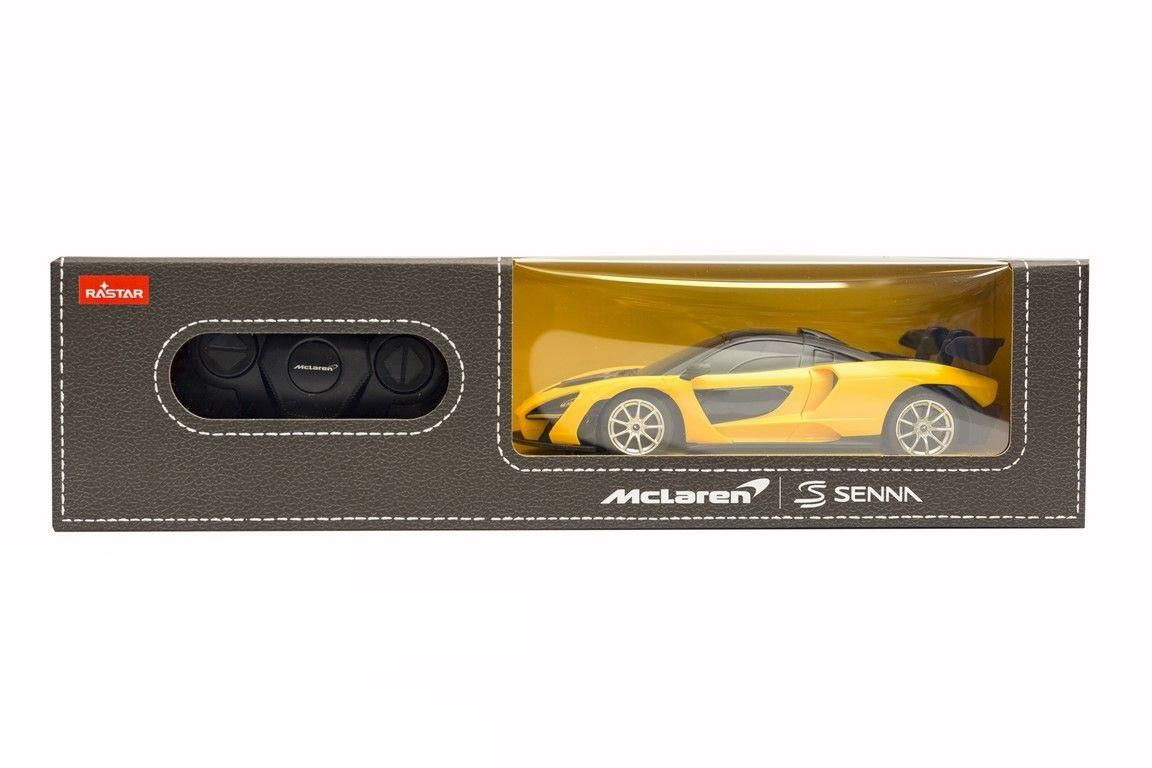 Jucării și jocuri - MASINA CU TELECOMANDA MCLAREN SENNA GALBEN CU SCARA 1 LA 24