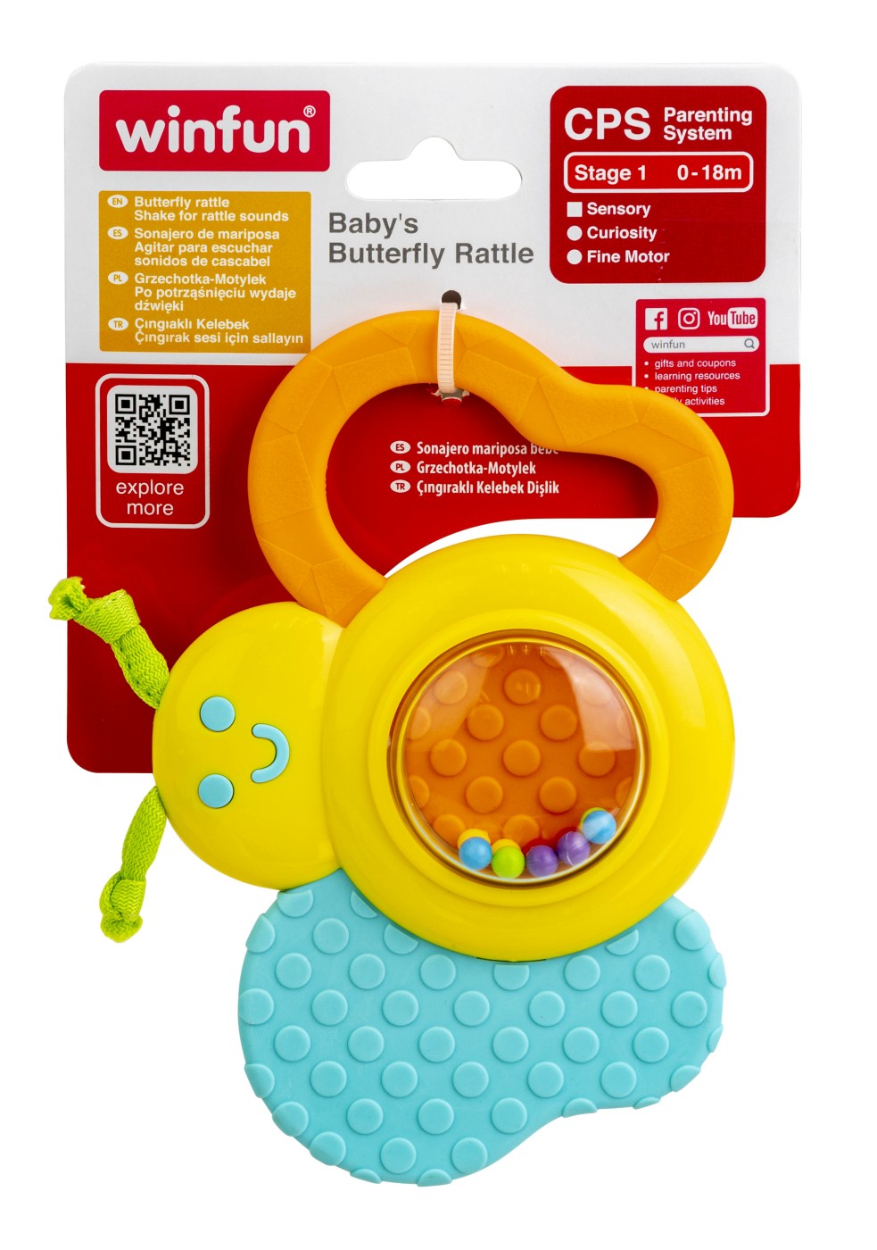 Jucării și jocuri - WINFUN ZORNAITOARE FLUTURAS CU JUCARIE DE DENTITIE