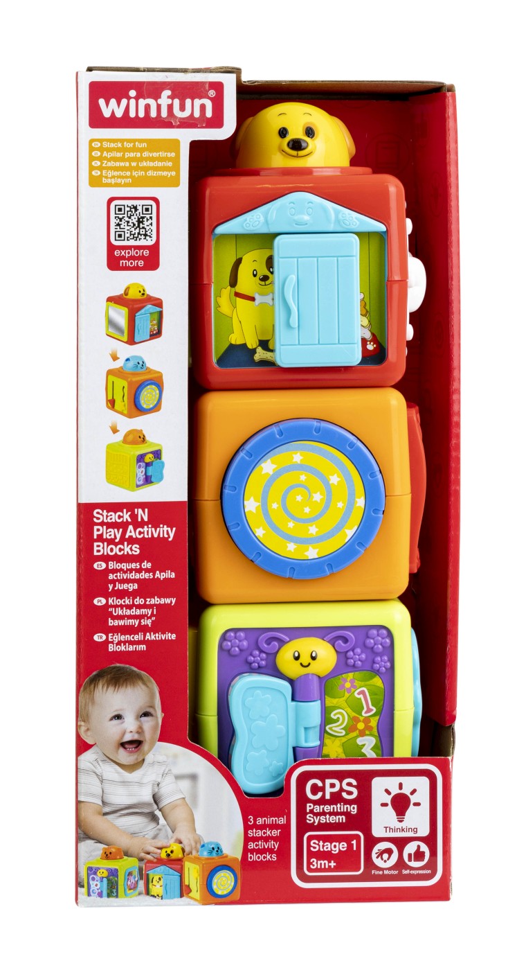 Jucării pentru bebeluși - WINFUN SET 3 CUBURI CU ACTIVITATI